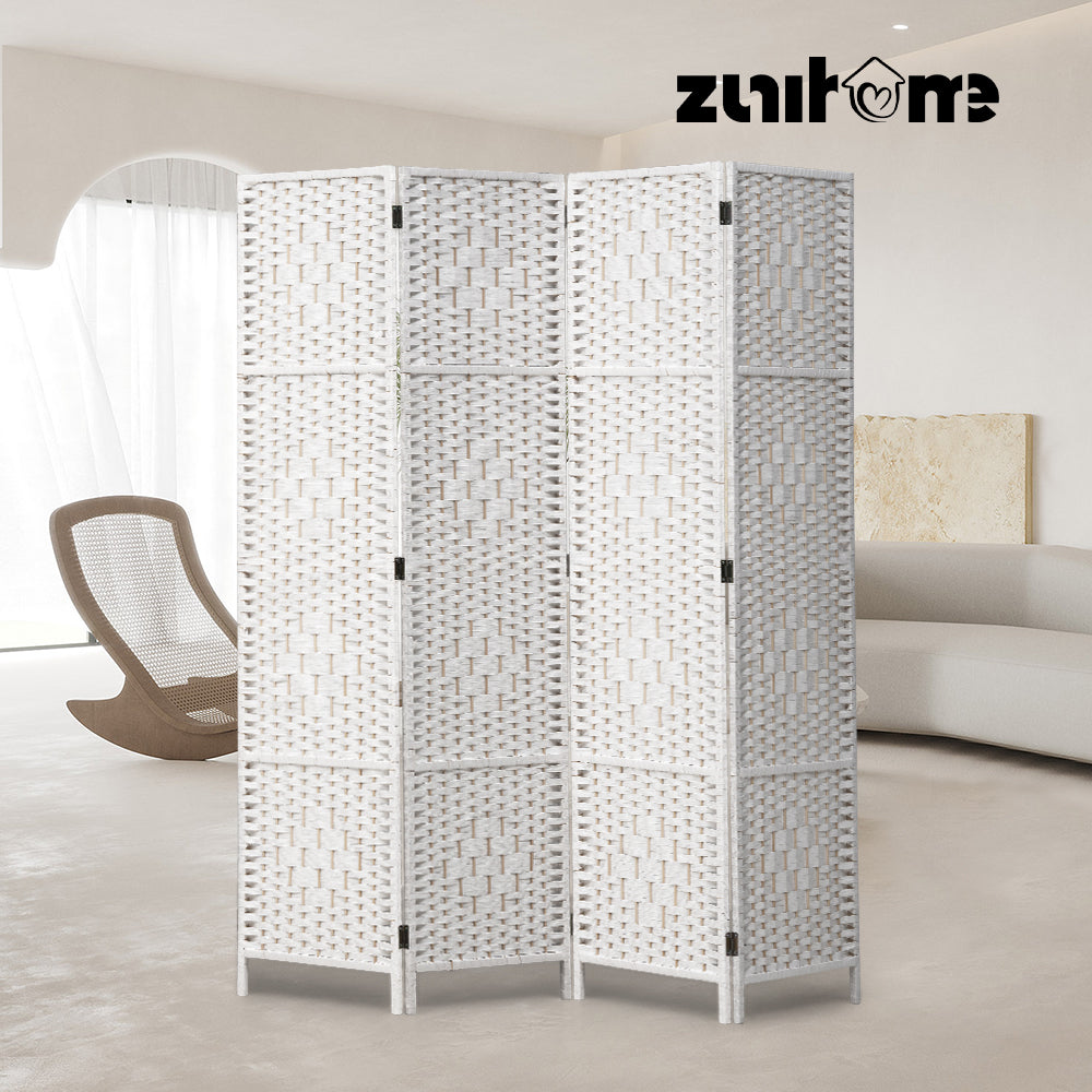 ZUNI 4/6/8 Panel Room Divider Privacy Screen Foldable Black/Brown/White/Natural - Sunyee