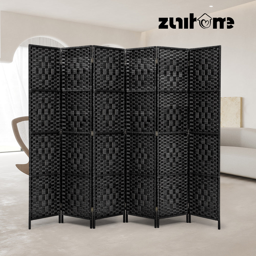 ZUNI 4/6/8 Panel Room Divider Privacy Screen Foldable Black/Brown/White/Natural - Sunyee