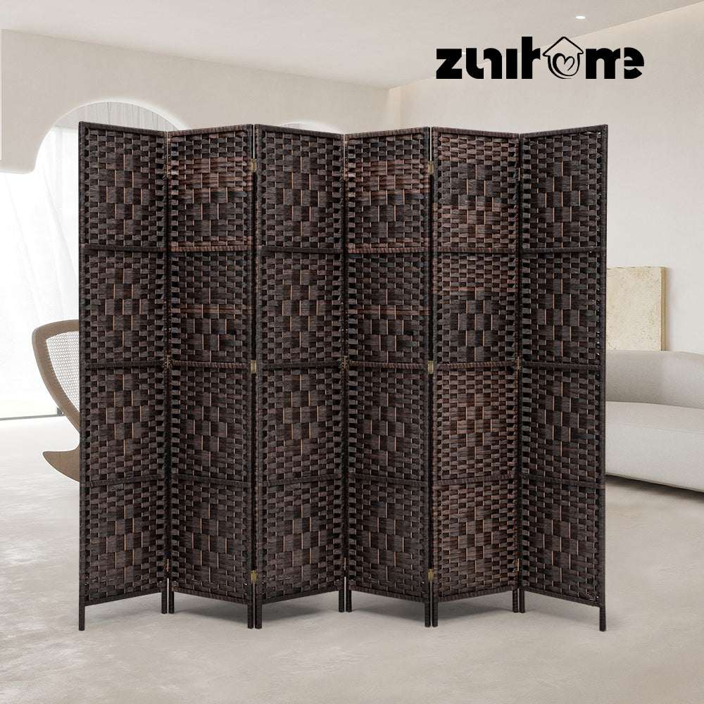 ZUNI 4/6/8 Panel Room Divider Privacy Screen Foldable Black/Brown/White/Natural - Sunyee