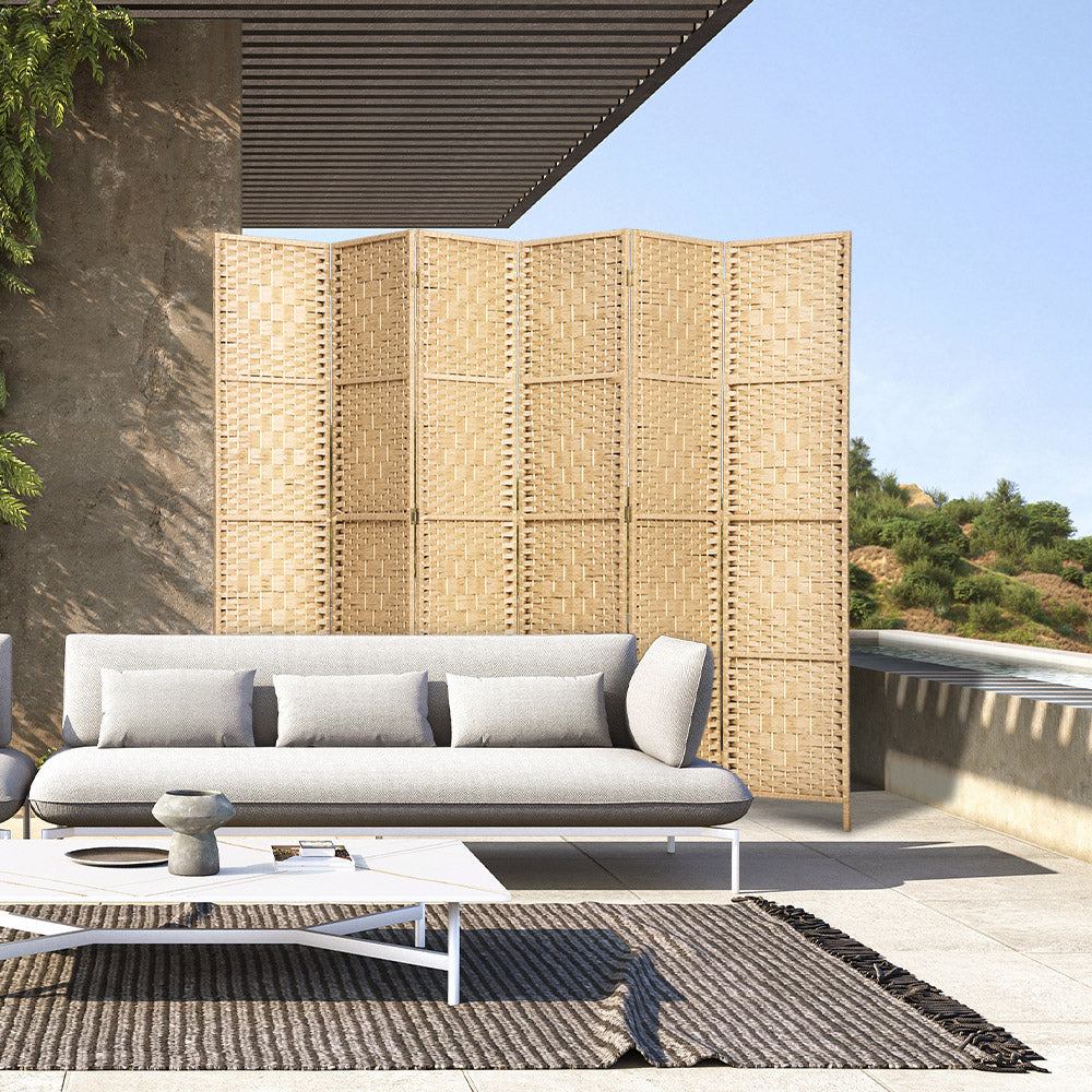 ZUNI 4/6/8 Panel Room Divider Privacy Screen Foldable Black/Brown/White/Natural - Sunyee