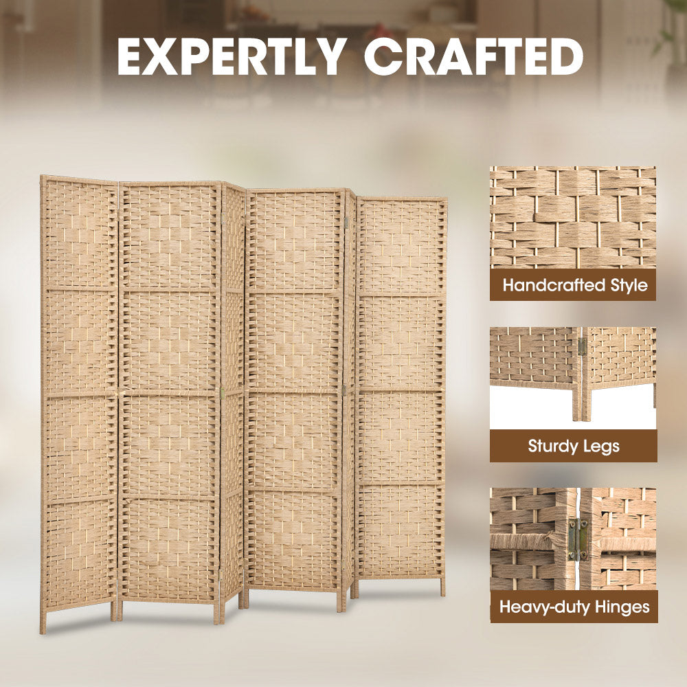 ZUNI 4/6/8 Panel Room Divider Privacy Screen Foldable Black/Brown/White/Natural - Sunyee