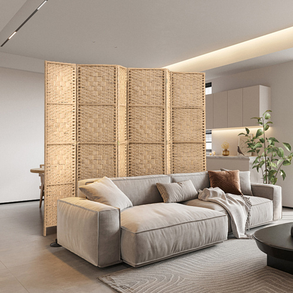 ZUNI 4/6/8 Panel Room Divider Privacy Screen Foldable Black/Brown/White/Natural - Sunyee