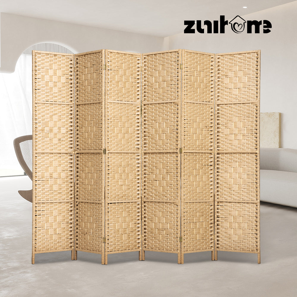 ZUNI 4/6/8 Panel Room Divider Privacy Screen Foldable Black/Brown/White/Natural - Sunyee
