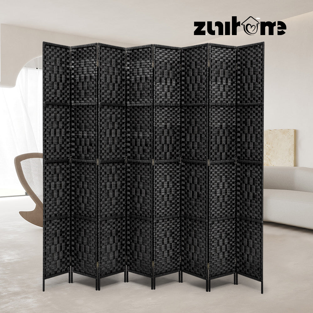 ZUNI 4/6/8 Panel Room Divider Privacy Screen Foldable Black/Brown/White/Natural - Sunyee