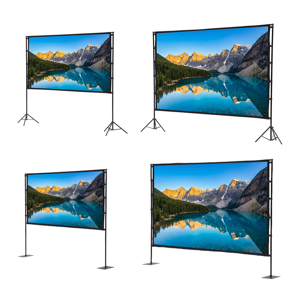 ZUNI Projector Screen with Stand 1080P 160° Wide Viewing for Indoor Outdoor - Sunyee