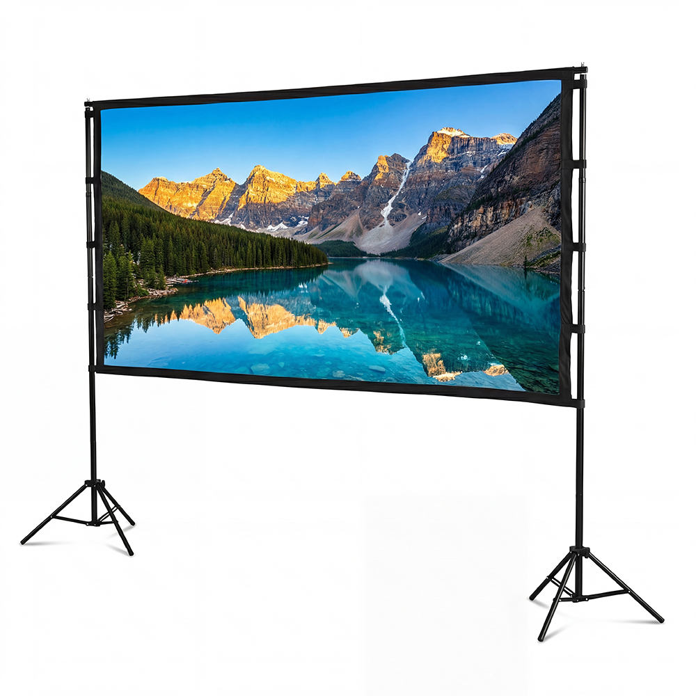 ZUNI Projector Screen with Stand 1080P 160° Wide Viewing for Indoor Outdoor - Sunyee