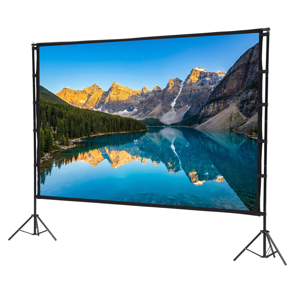 ZUNI Projector Screen with Stand 1080P 160° Wide Viewing for Indoor Outdoor - Sunyee