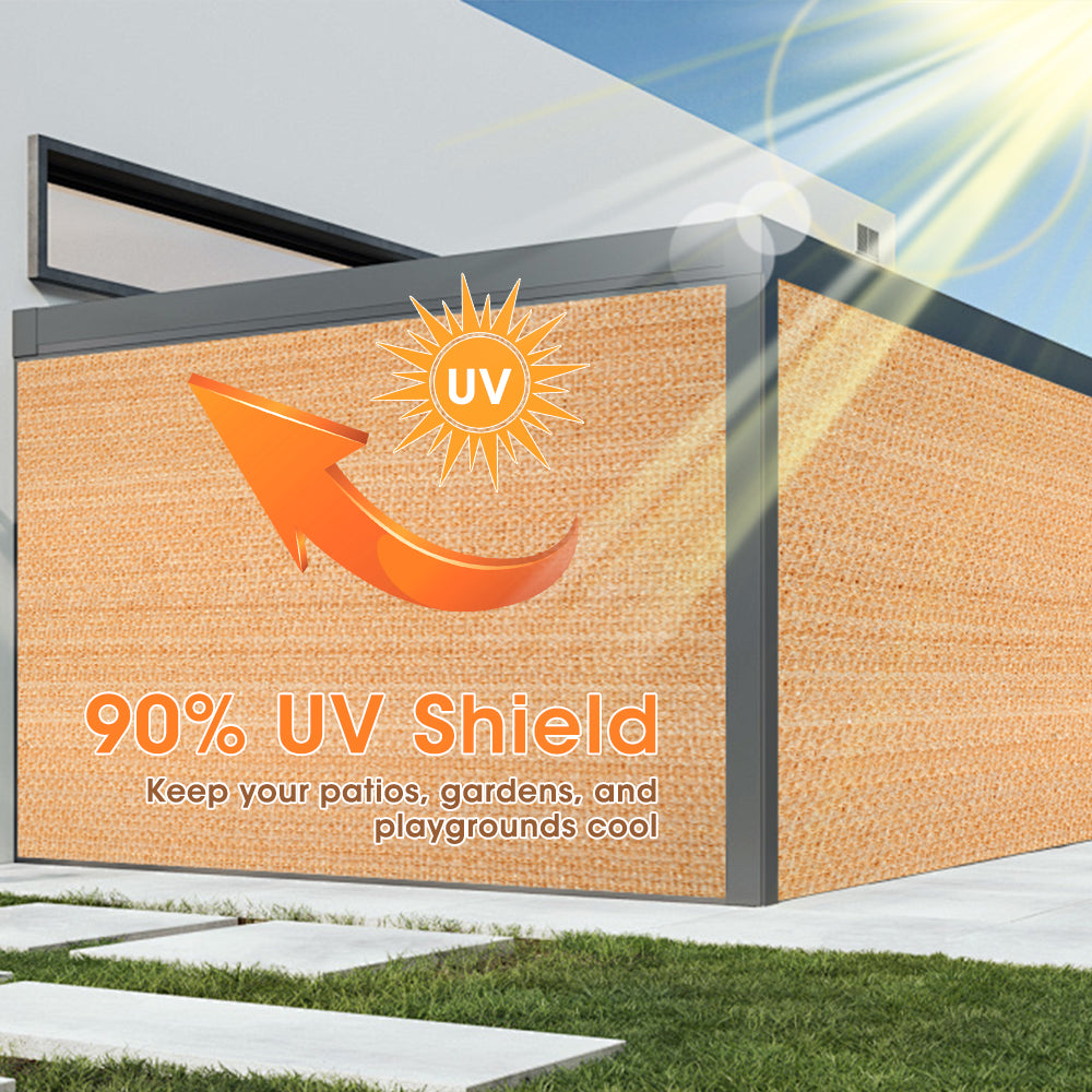 ZUNI 90% UV Shade Cloth Shade Sail Heavy Duty Garden Mesh Roll 1.83x30M Beige - Sunyee