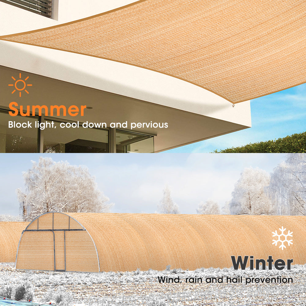 ZUNI 70% UV Shade Cloth Shade Sail Heavy Duty Garden Mesh Roll 3.66x30M Beige - Sunyee