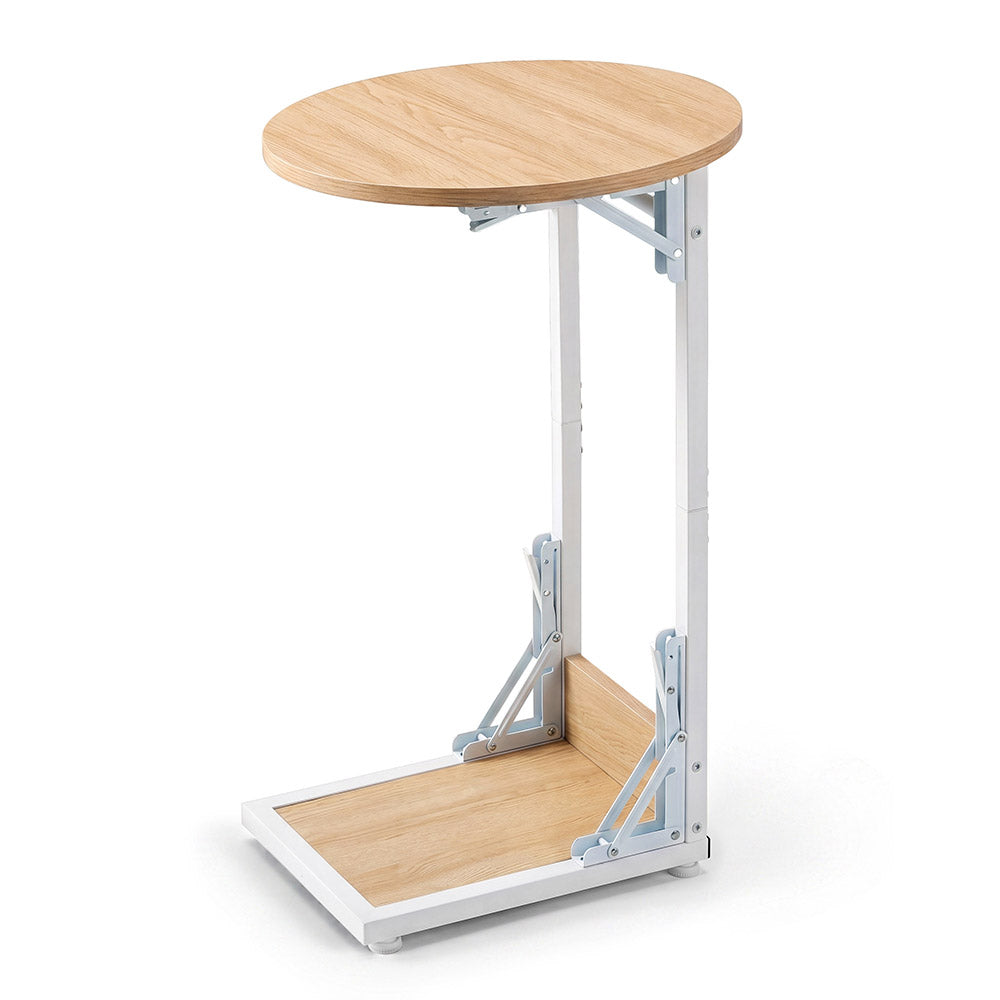 ZUNI C-Shaped End Table Foldable Side Table for Bedroom Living Room