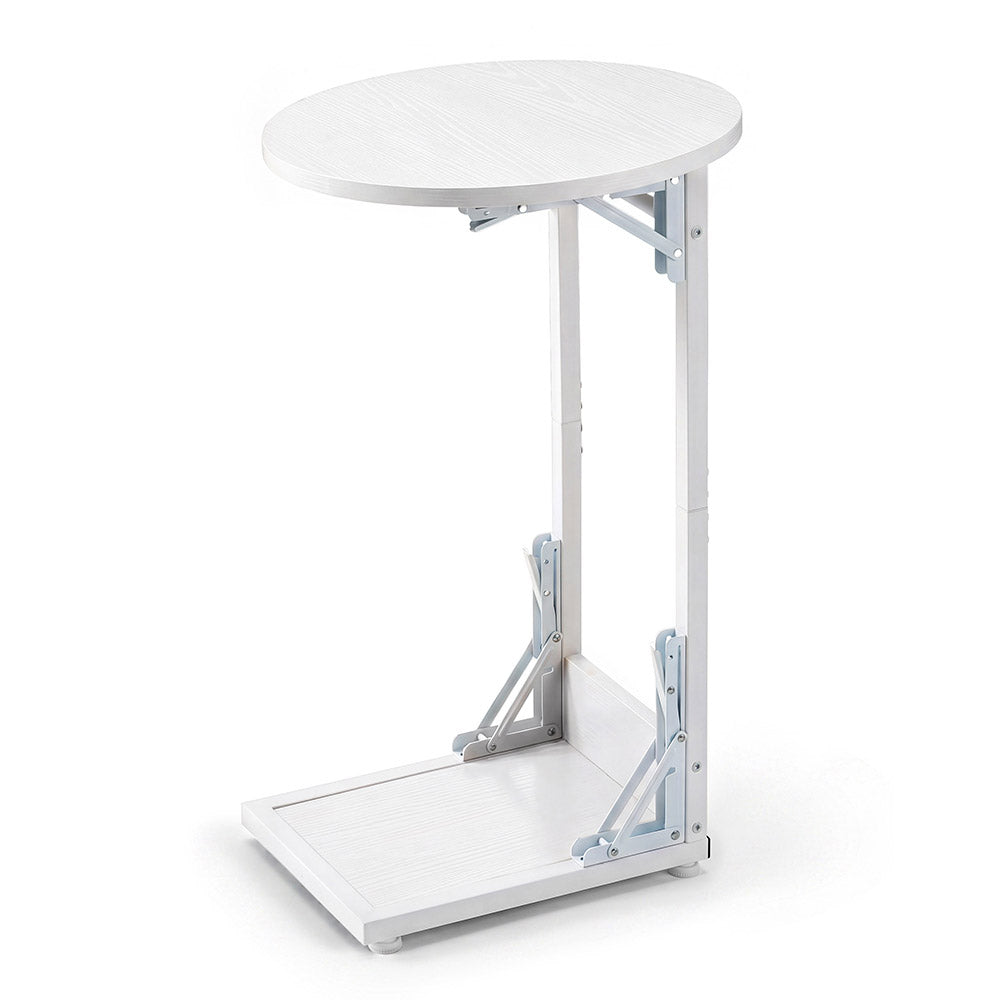 ZUNI C-Shaped End Table Foldable Side Table for Bedroom Living Room