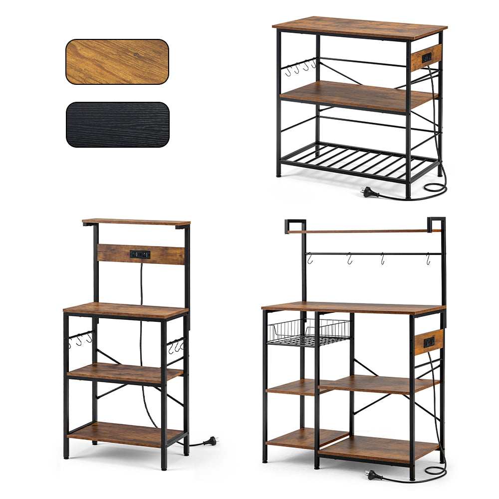 ZUNI Kitchen Bakers Rack with Power Outlet