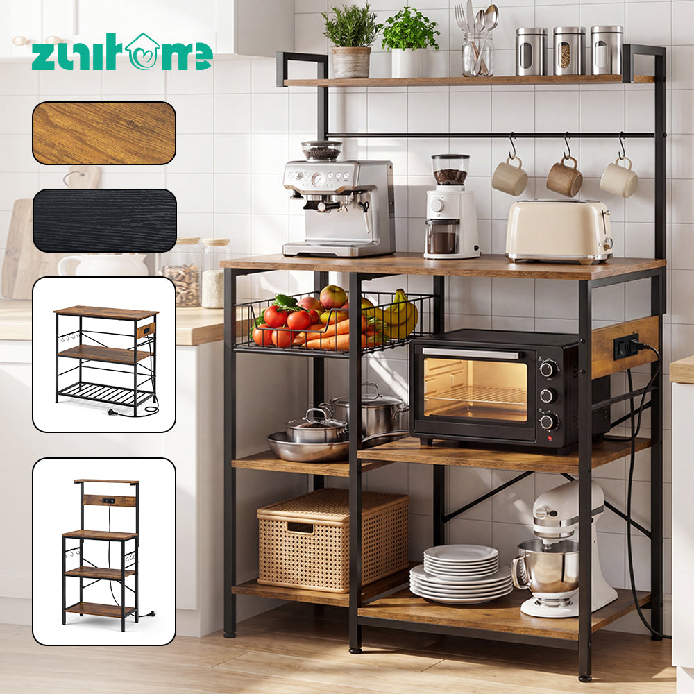 ZUNI Kitchen Bakers Rack with Power Outlet