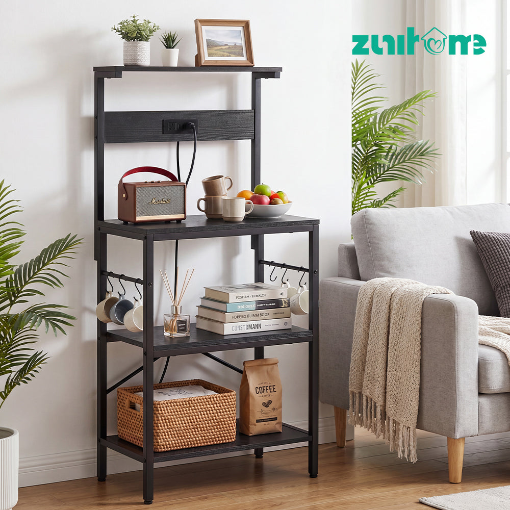 ZUNI Kitchen Bakers Rack with Power Outlet