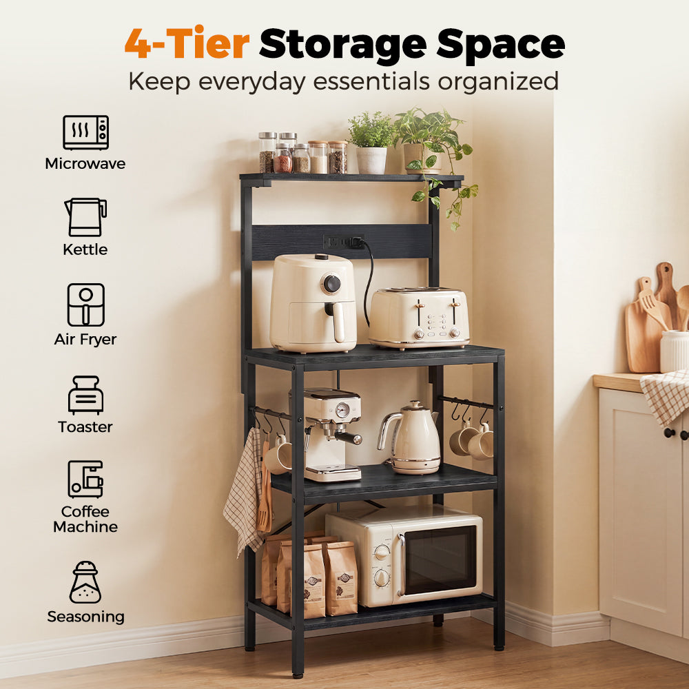 ZUNI Kitchen Bakers Rack with Power Outlet