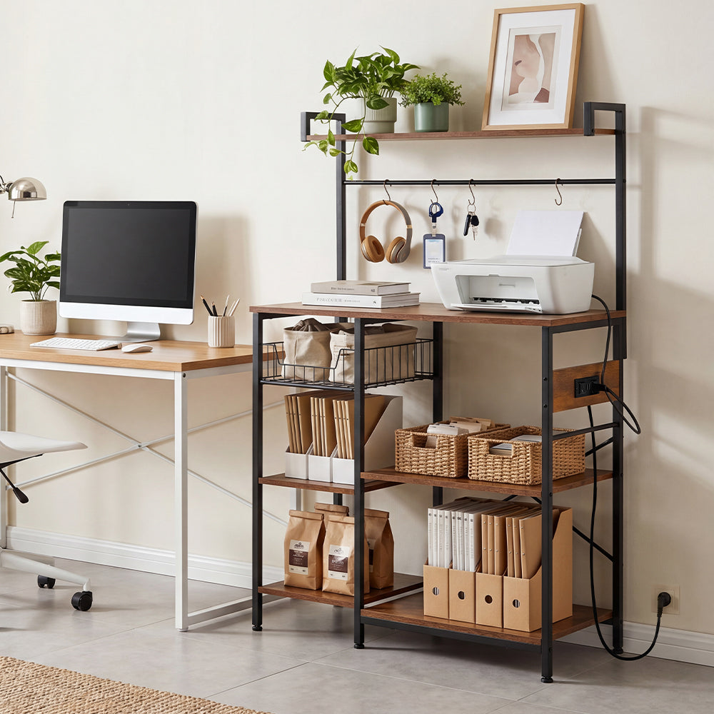 ZUNI Kitchen Bakers Rack with Power Outlet
