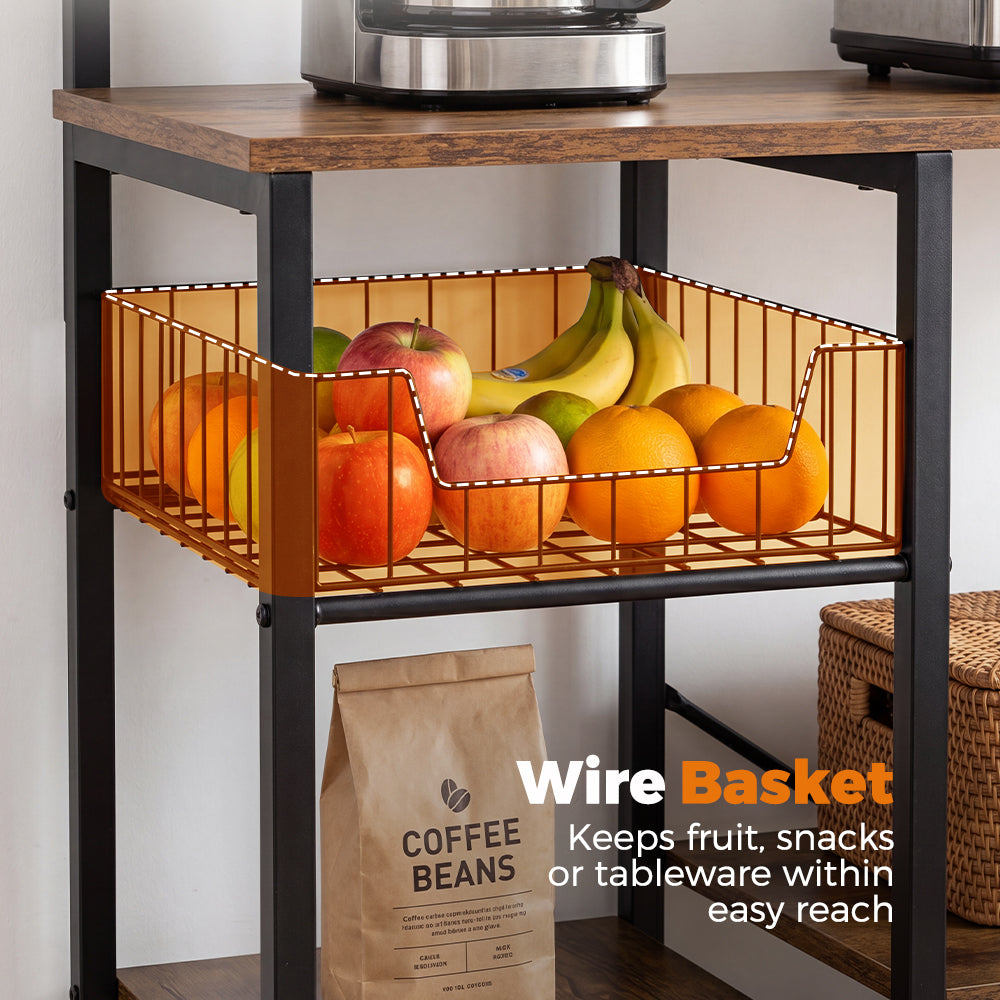 ZUNI Kitchen Bakers Rack with Power Outlet