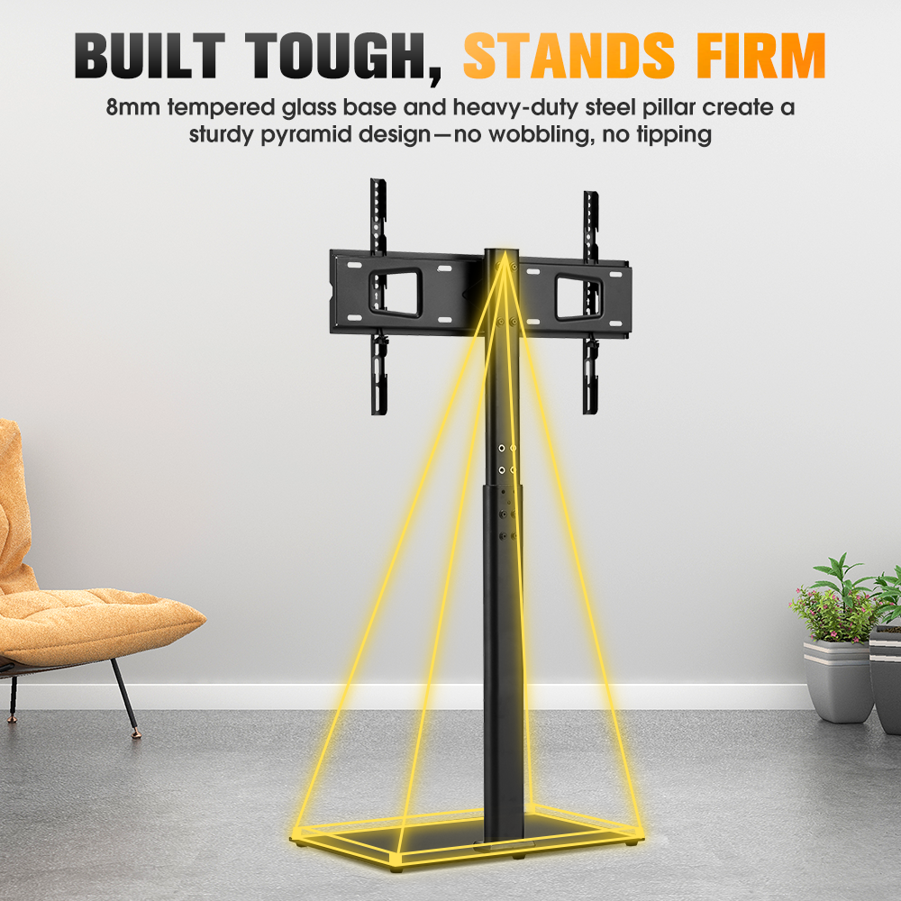 ZUNI TV Stand for 32-65 inch TVs up to 40kg Height Adjustable for Bedroom Office - Sunyee