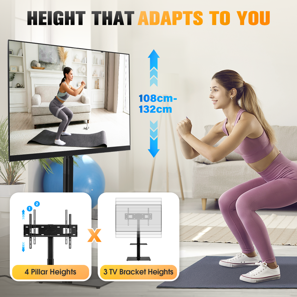 ZUNI TV Stand with Laptop Shelf for 32-65 inch TVs up to 40kg for Bedroom Office - Sunyee