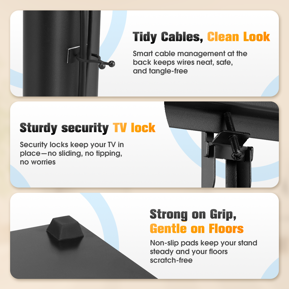 ZUNI TV Stand with Laptop Shelf for 32-65 inch TVs up to 40kg for Bedroom Office - Sunyee