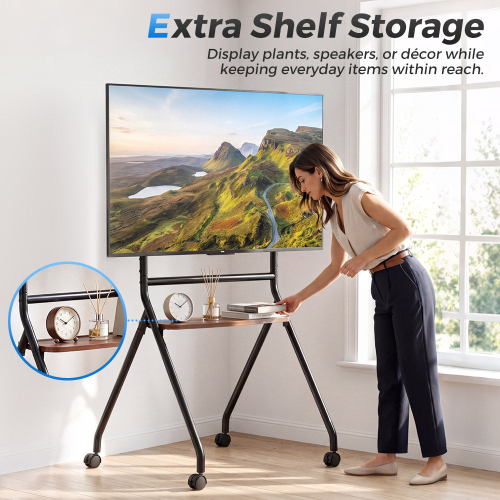 ZUNI Rolling TV Stand with Storage for Bedroom Office Living Room - Sunyee