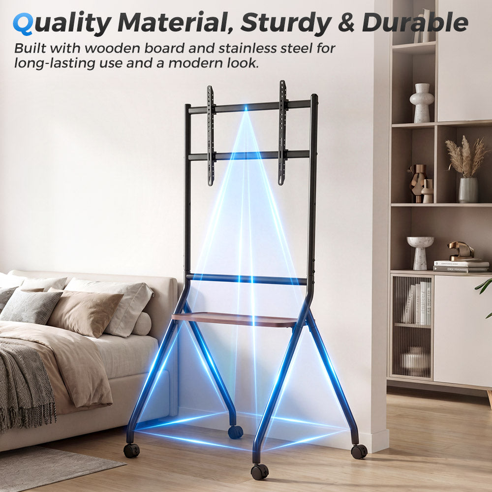 ZUNI Rolling TV Stand with Storage for Bedroom Office Living Room - Sunyee