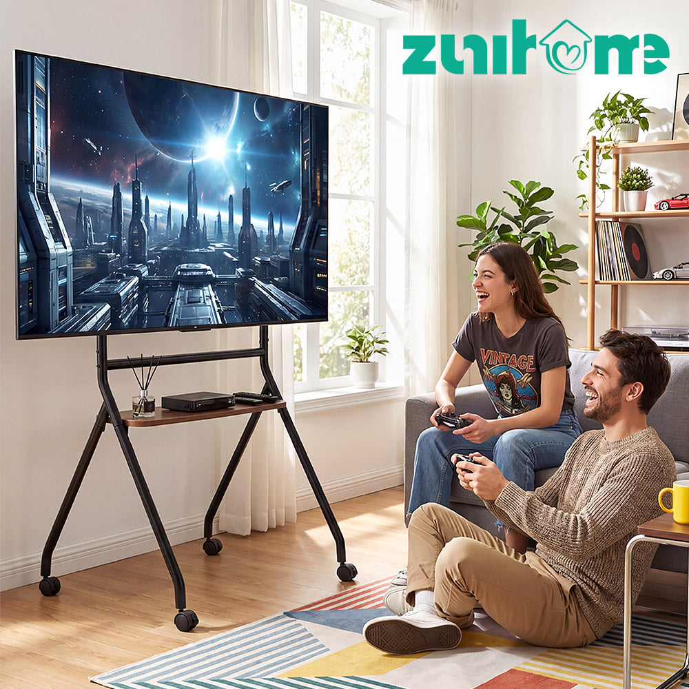 ZUNI Rolling TV Stand with Storage for Bedroom Office Living Room - Sunyee