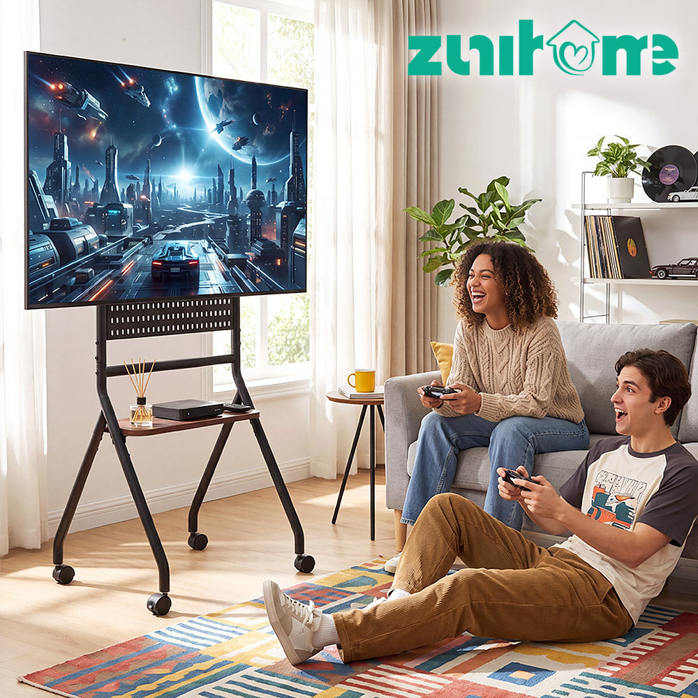 ZUNI Rolling TV Stand with Storage for Bedroom Office Living Room - Sunyee