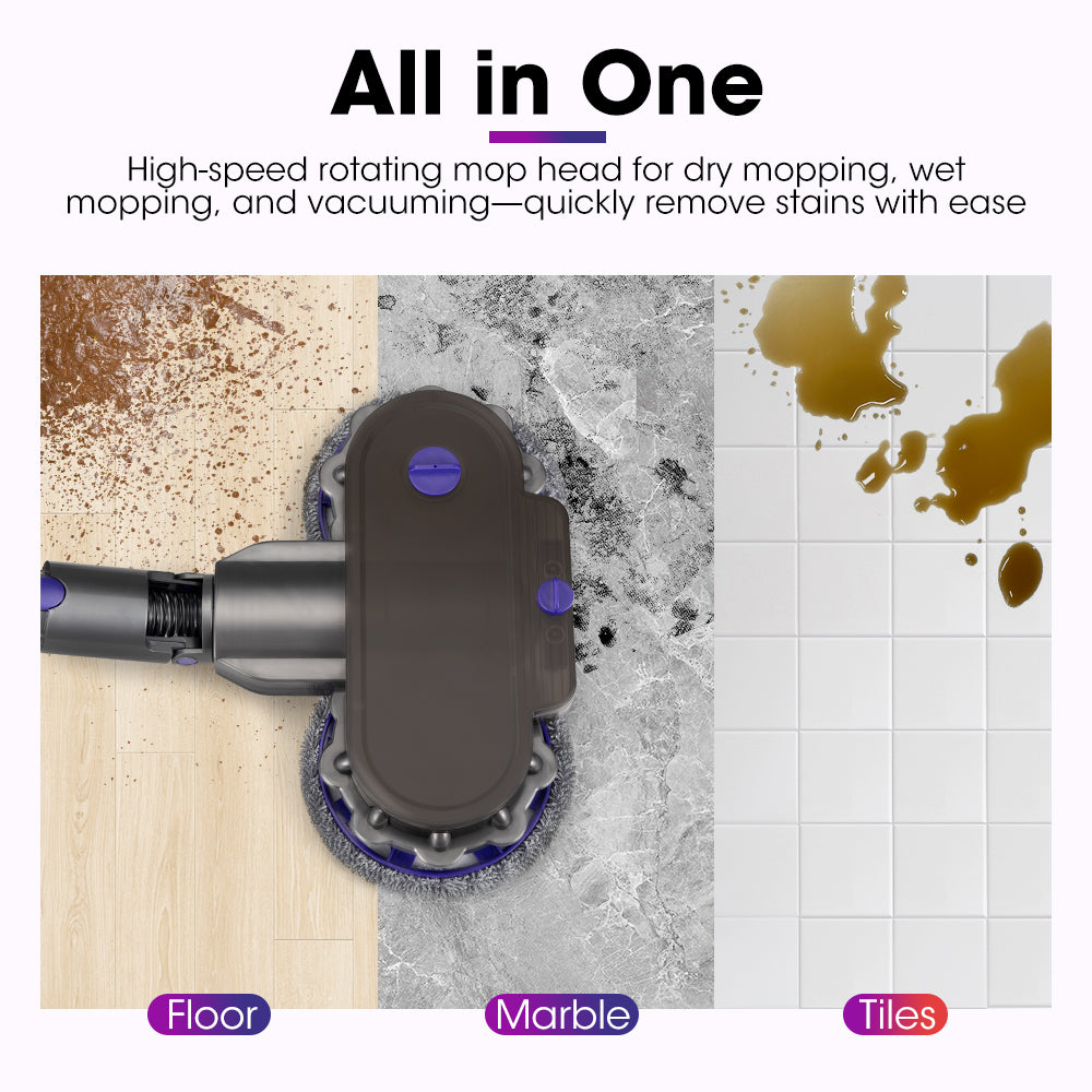 ZUNI 6 Pads Electric Mop Head for Dyson V7 V8 V10 V11 V15 Vacuum Cleaners - Sunyee