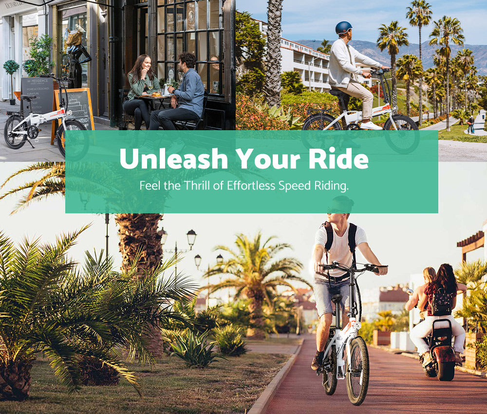 Carpat 20 inch Folding Electric Bike Bicycle White - Sunyee