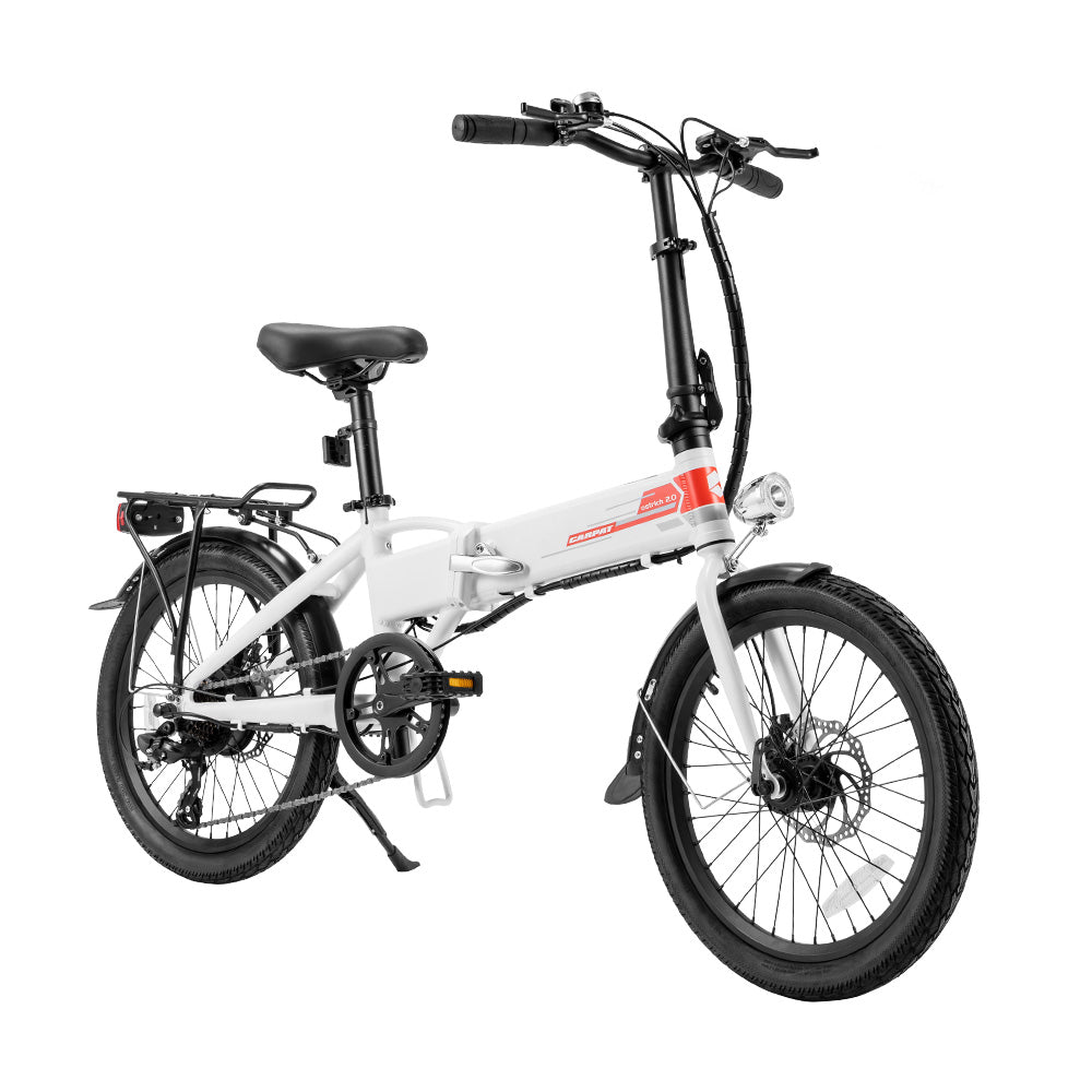 Carpat 20 inch Folding Electric Bike Bicycle White - Sunyee
