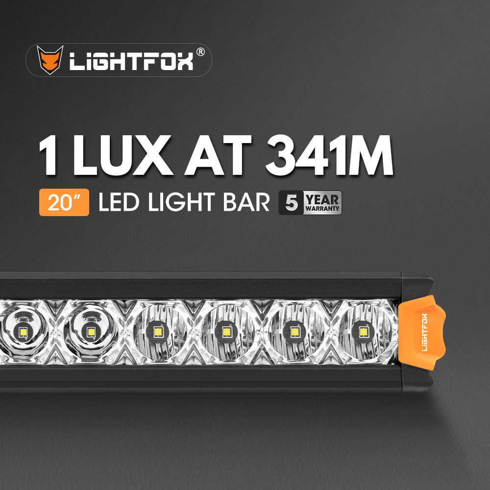 Lightfox 8" 14" 20" 28" 40" Osram LED Light Bar Single Row Flood Beam Offroad - Sunyee