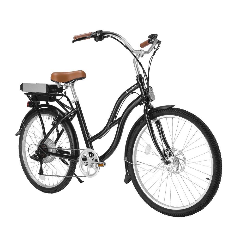 Carpat 26 inch Beach Cruiser Electric Bike Black - Sunyee