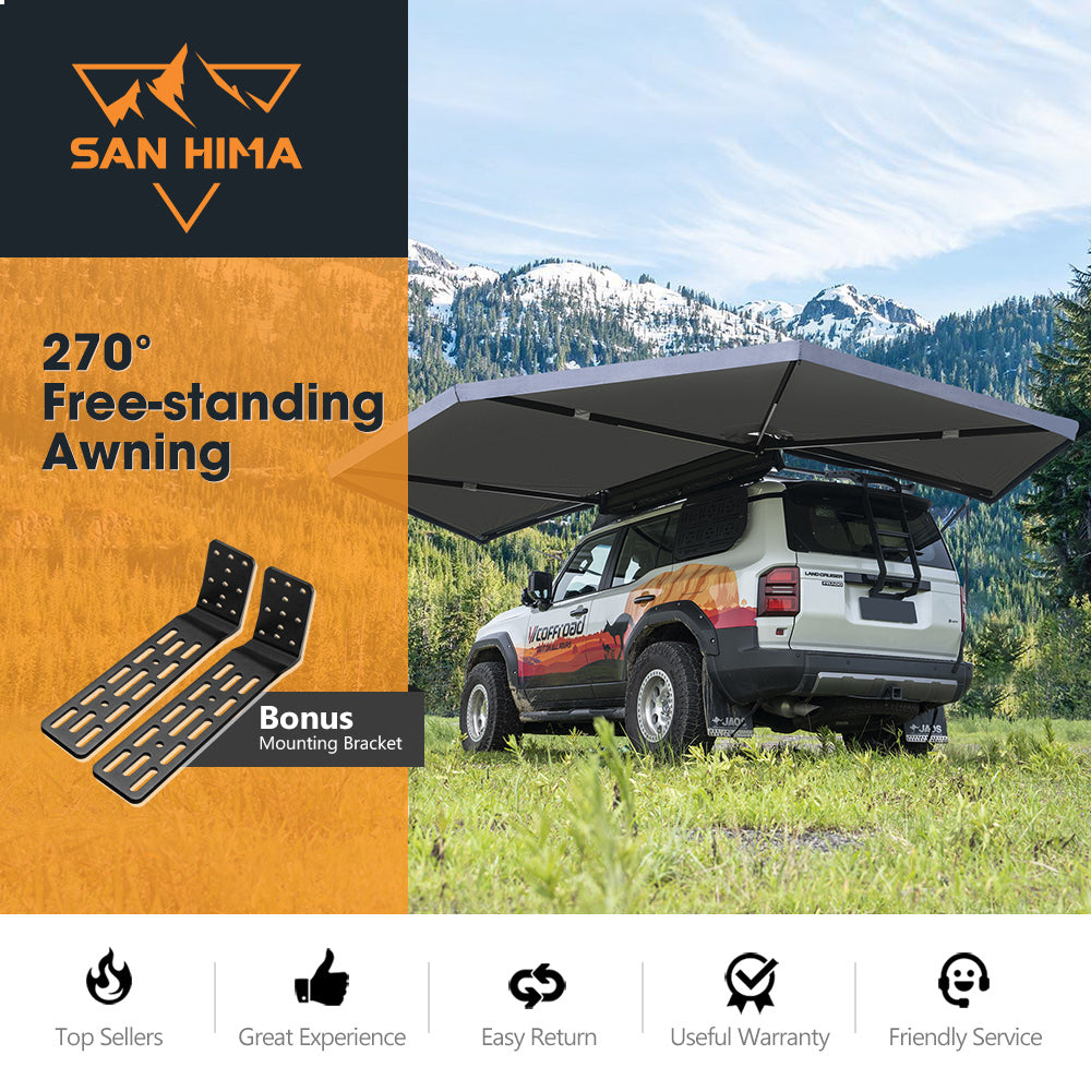 San Hima 270 Degree Awning Free Standing Camping With L Brackets Passenger Side - Sunyee