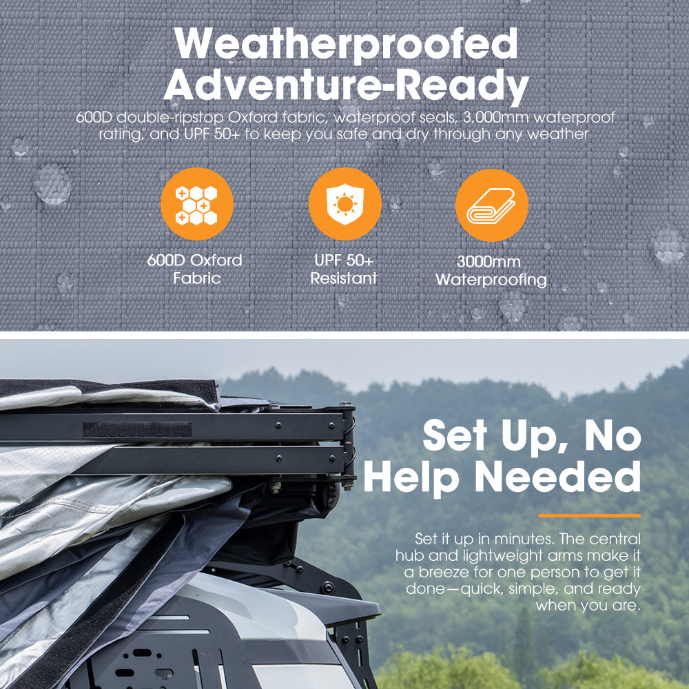 San Hima 270 Degree Awning Free Standing Camping With L Brackets Passenger Side - Sunyee