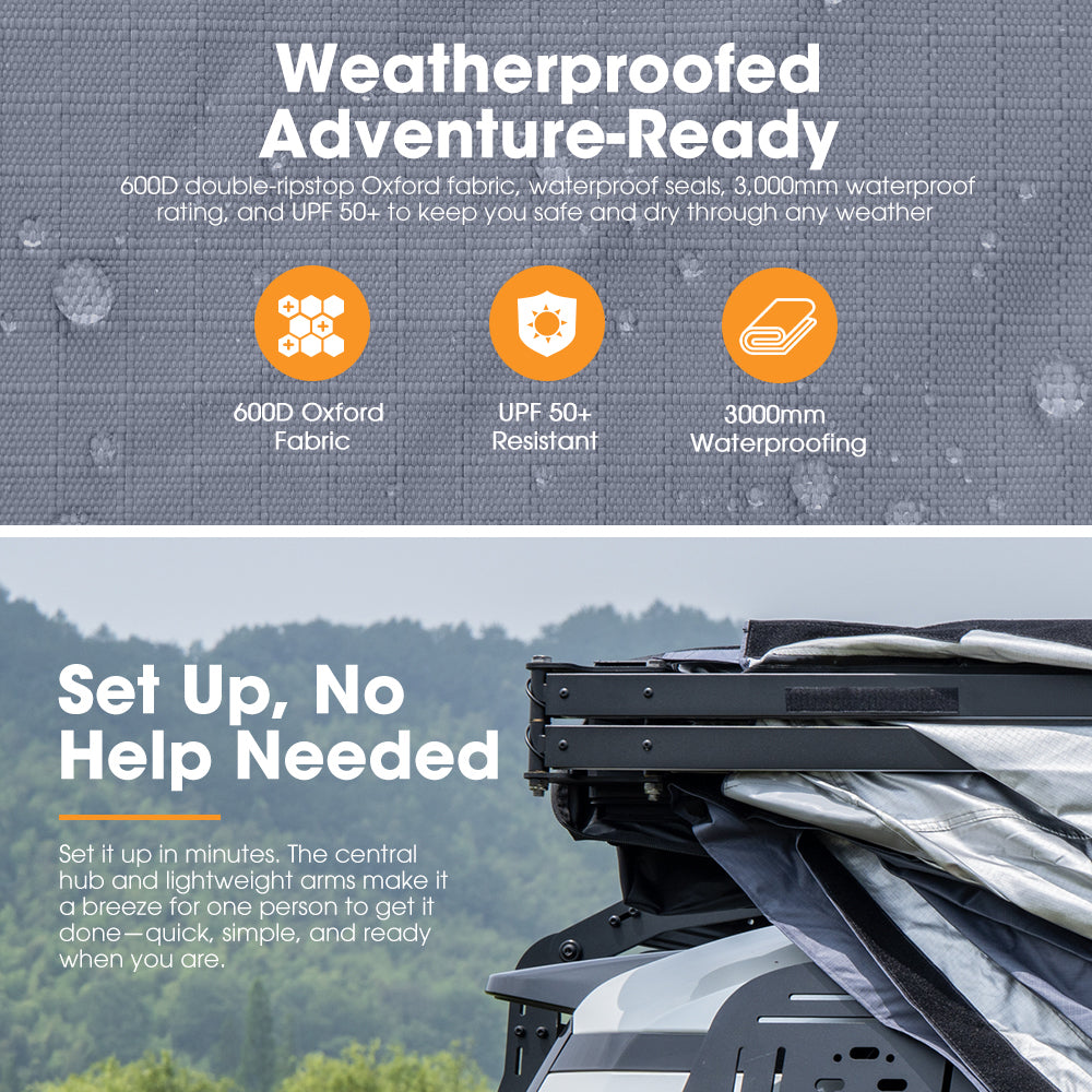 San Hima 270 Degree Awning Free Standing Car Camping With L Brackets Driver Side - Sunyee