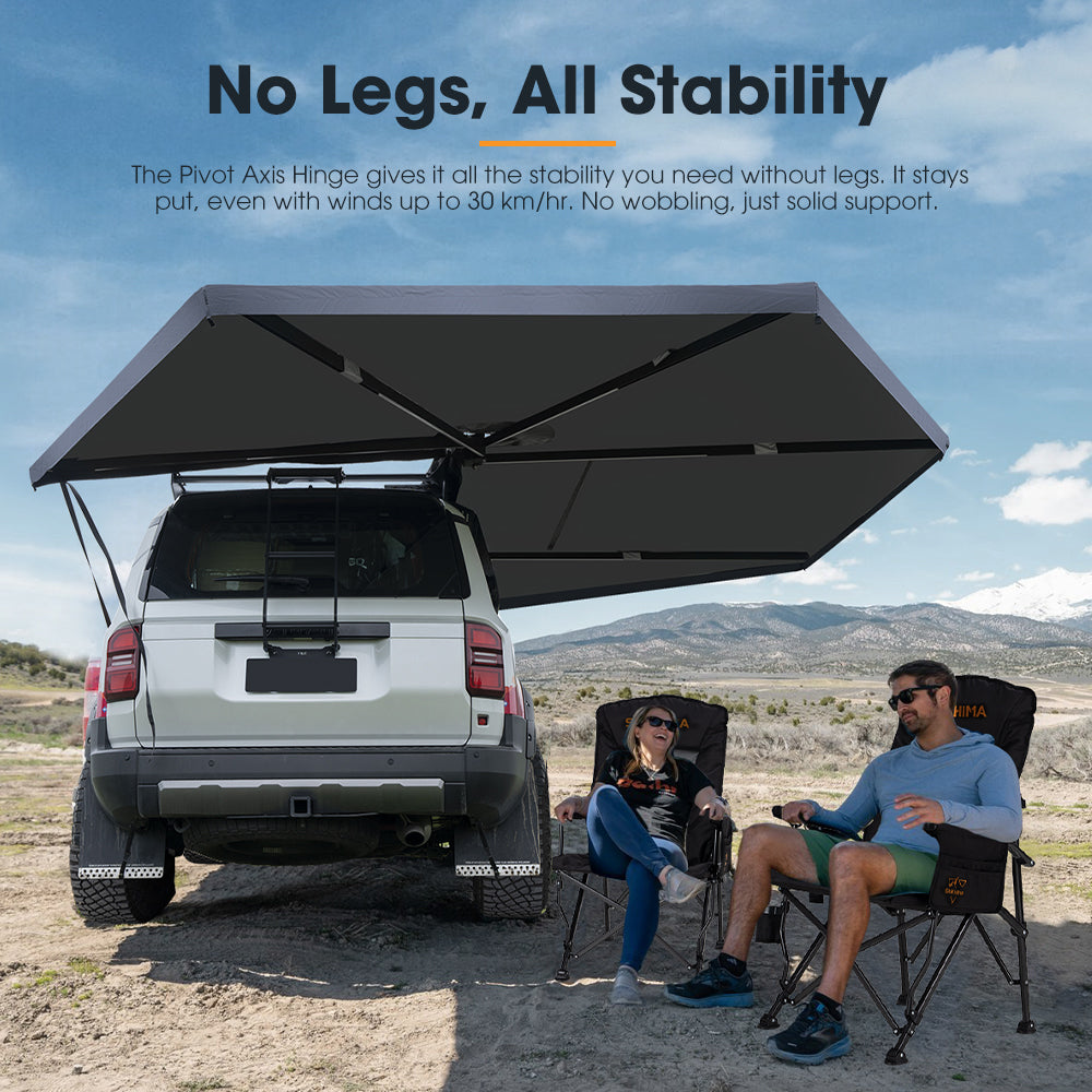 San Hima 270 Degree Awning Free Standing Car Camping With L Brackets Driver Side - Sunyee