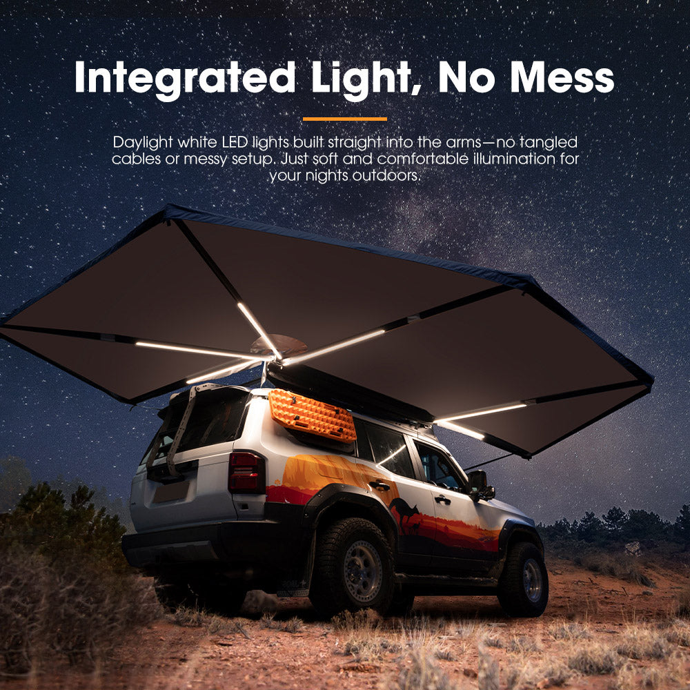 San Hima 270 Degree Awning Free Standing Car Camping With L Brackets Driver Side - Sunyee