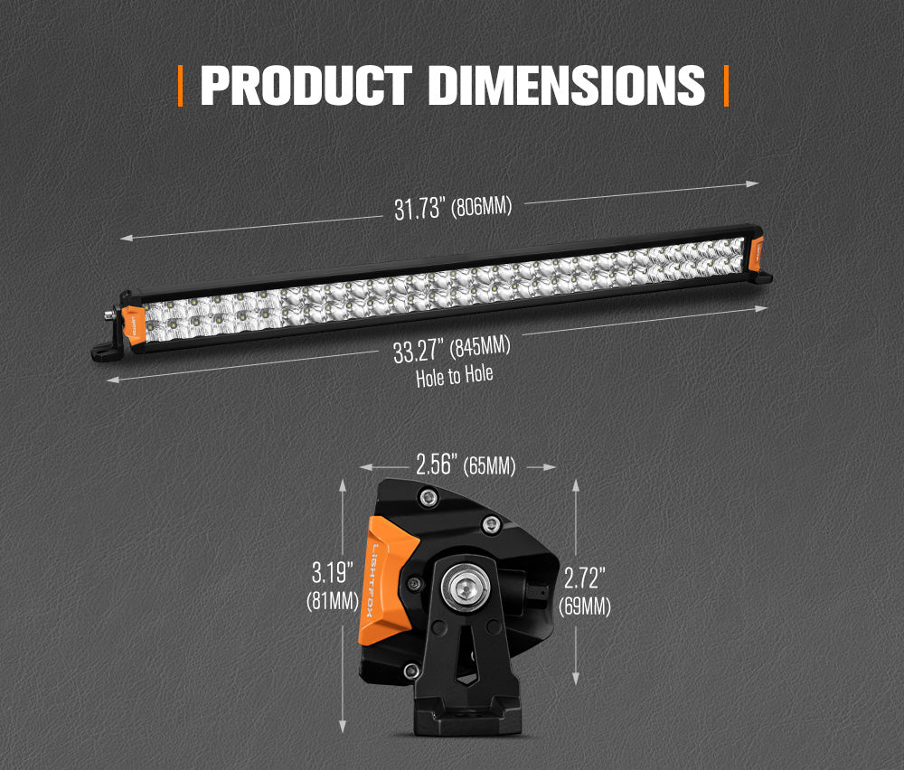 Lightfox Rigel Series 30inch LED Light Bar 1 Lux @ 479M IP68 14,300 Lumens - Sunyee