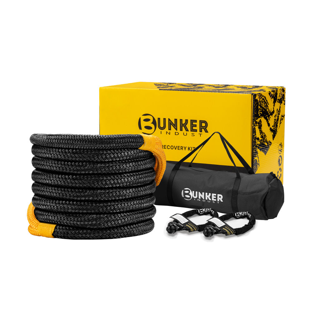 Bunker Indust Kinetic Recovery Rope 9M 15,422kg Snatch Strap Soft Shac