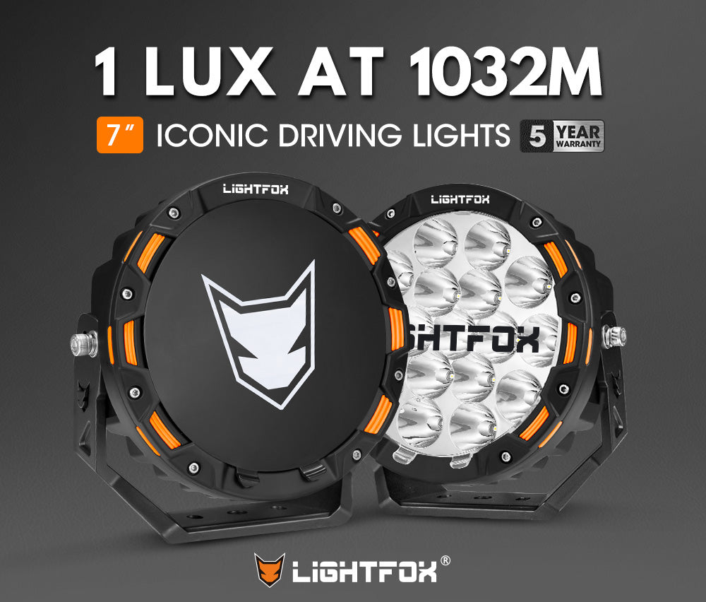 Lightfox 7" LED Driving Light 1Lux@1,032M IP68 13,226 lumen - Sunyee