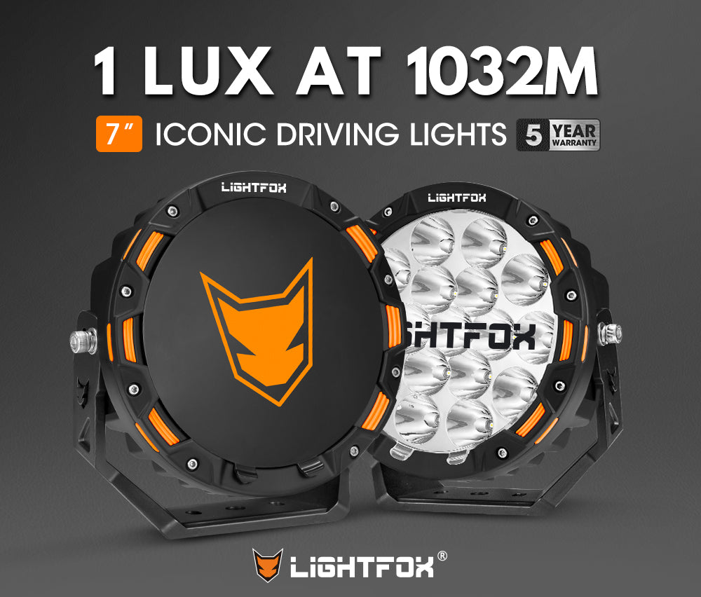 Lightfox 7" LED Driving Light 1Lux@1,032M IP68 13,226 lumen - Sunyee