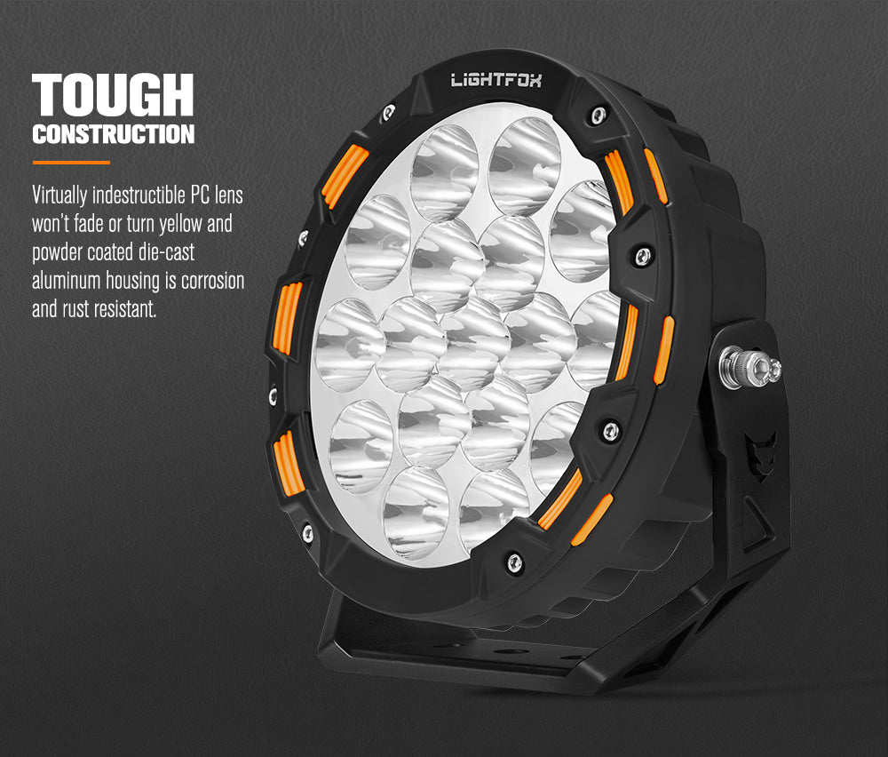 Lightfox 7" LED Driving Light 1Lux@1,032M IP68 13,226 lumen - Sunyee