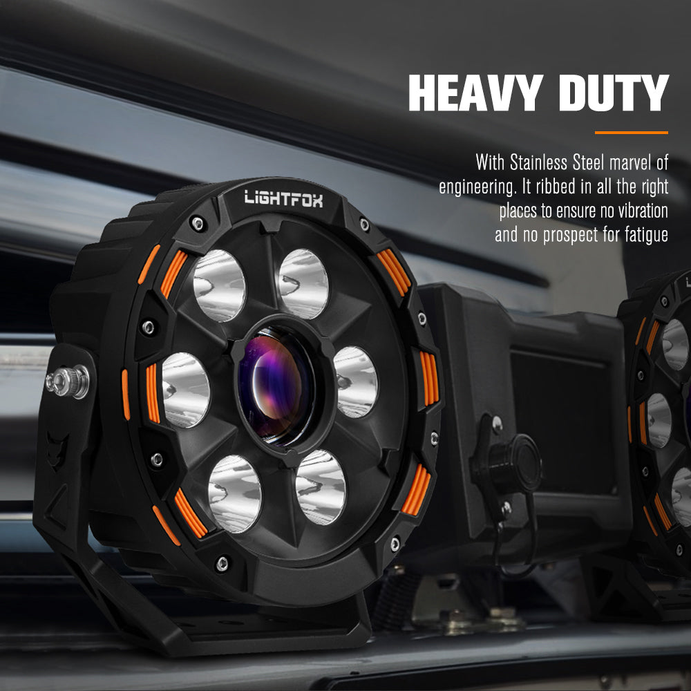 Lightfox 7inch LED Driving Light 1 Lux @ 1,796m IP68 15,208 Lumen - Sunyee