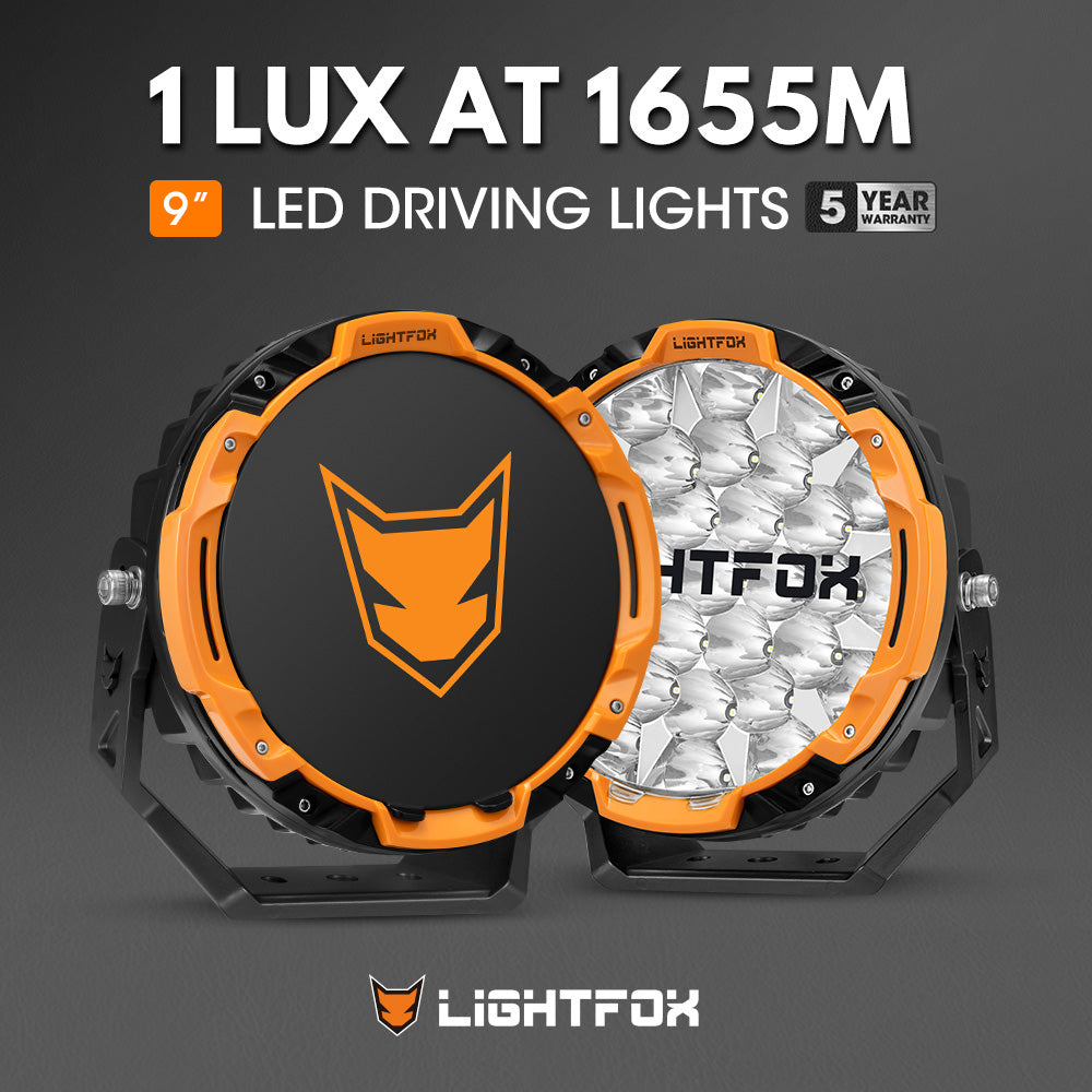 Lightfox 9inch LED Driving Light 1Lux@1,655M IP68 22,912 lumen - Sunyee