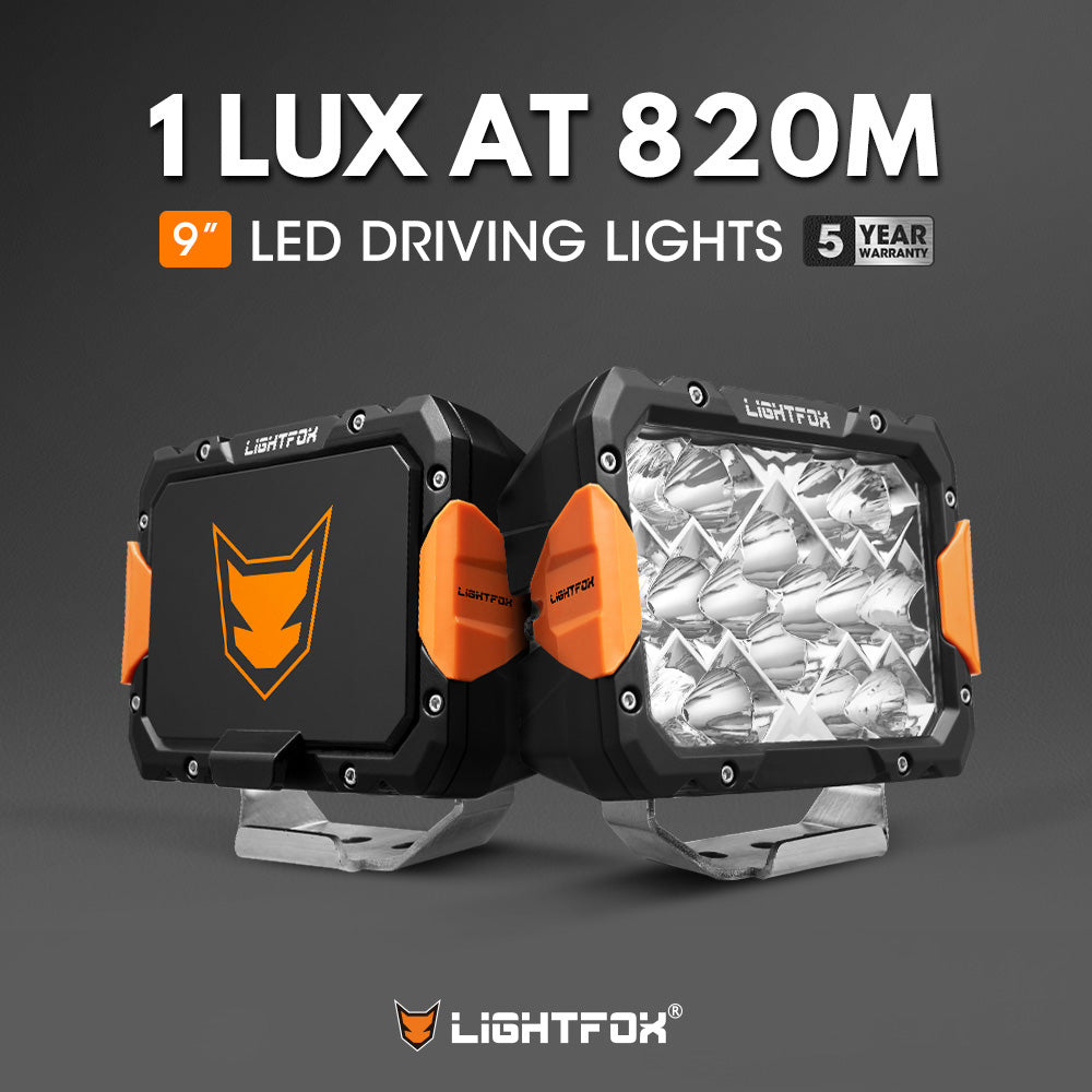 Lightfox Pegasus 9inch LED Driving Light 1Lux@820M IP68 13,560 lumen - Sunyee