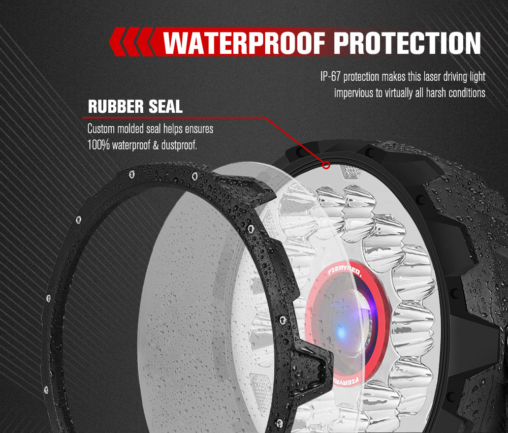 Fieryred 7inch LED Driving Light 1Lux@1,625m (pair) IP67 11,700 (pair) - Sunyee