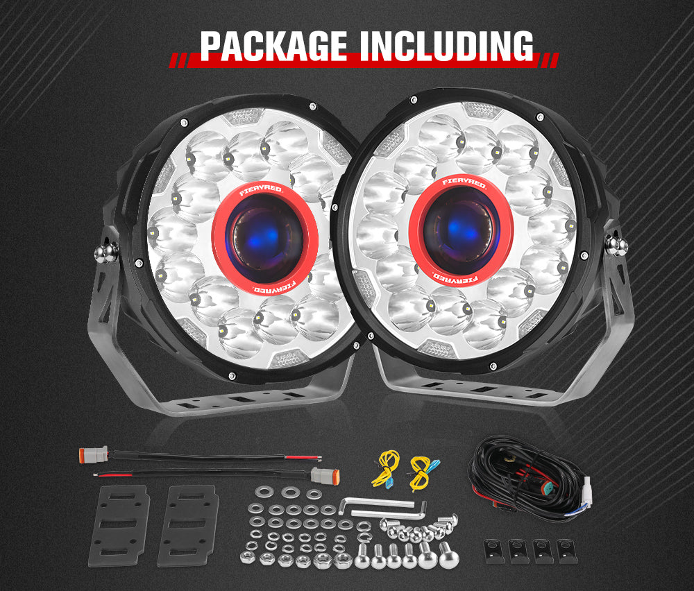 Fieryred 7inch LED Driving Light 1Lux@1,625m (pair) IP67 11,700 (pair) - Sunyee