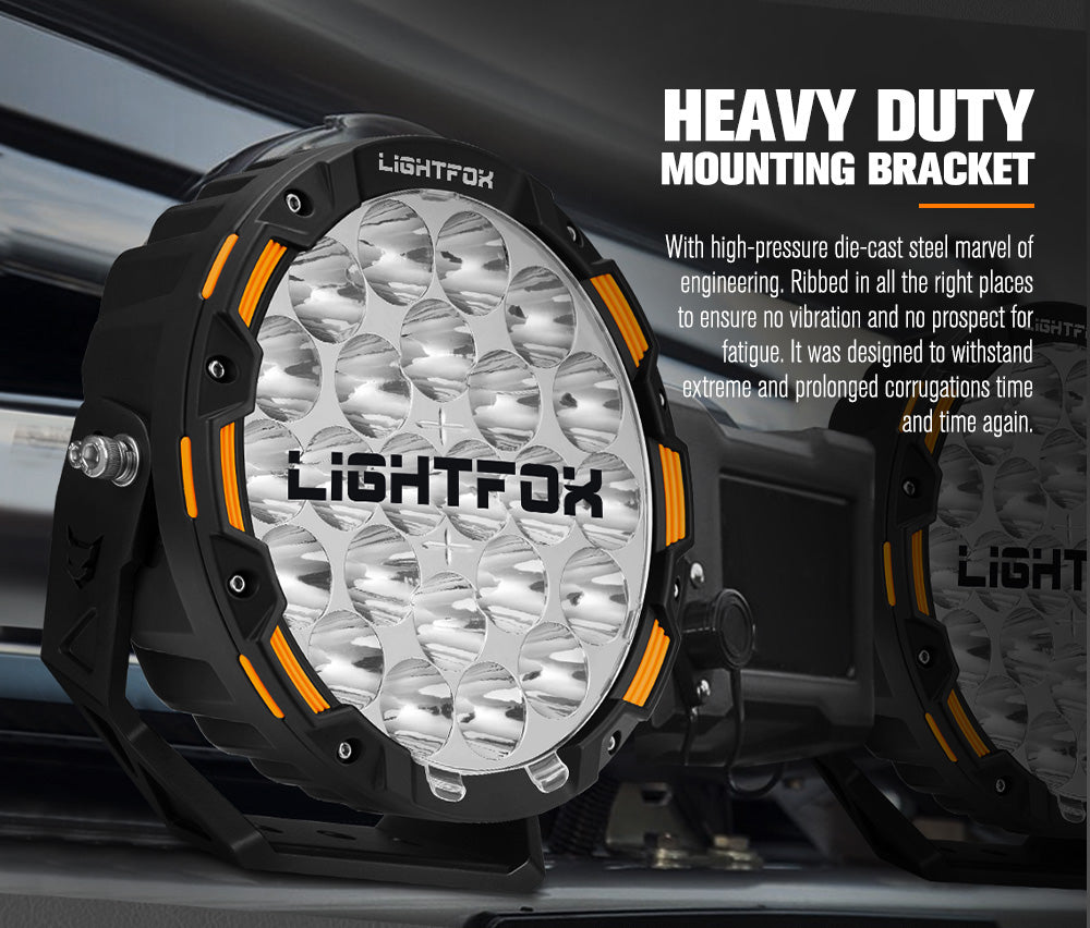 Lightfox 9inch LED Driving Light 1 Lux @1,442M IP68 18,672 lumen - Sunyee