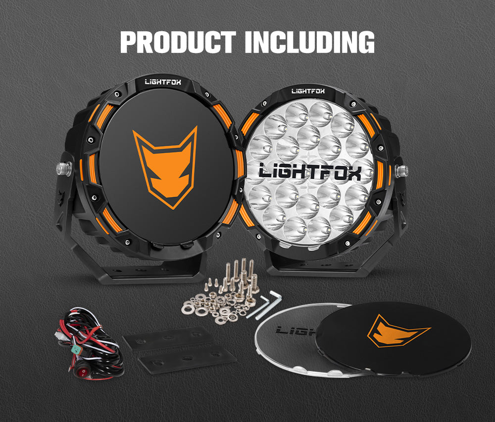 Lightfox 9inch LED Driving Light 1 Lux @1,442M IP68 18,672 lumen - Sunyee